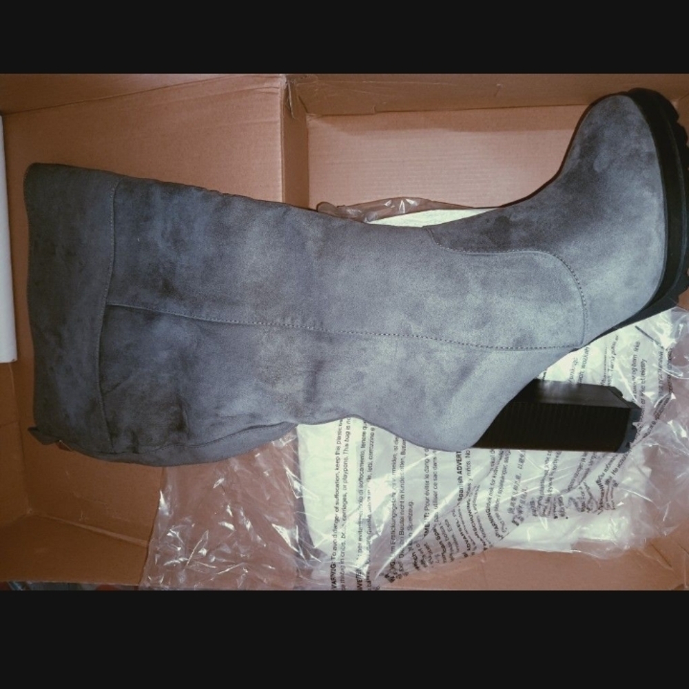 Gray Suede Women's Boots